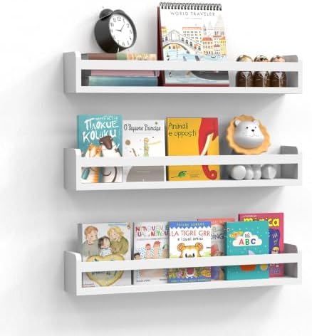 Floating Wall Nursery Book Shelves, 23.6 Inch by Smallfurnitureandhomedecor