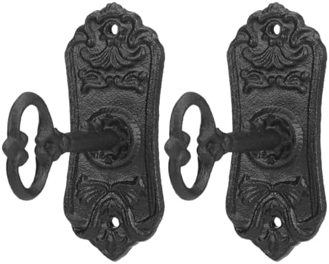 Pelopy 2 Pack Vintage Cast Iron Coat Hook Decorative Wall Hook by Pelopy