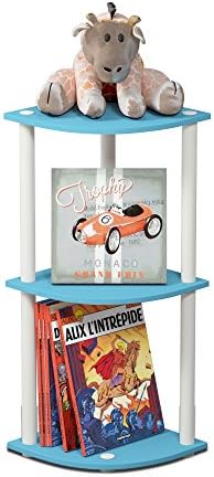 Furinno TURN-N-TUBE Corner Shelf, 3-Tier Corner Bookshelf, Display Storage by Furinno-FitsYourSpaceFitsYourBudget