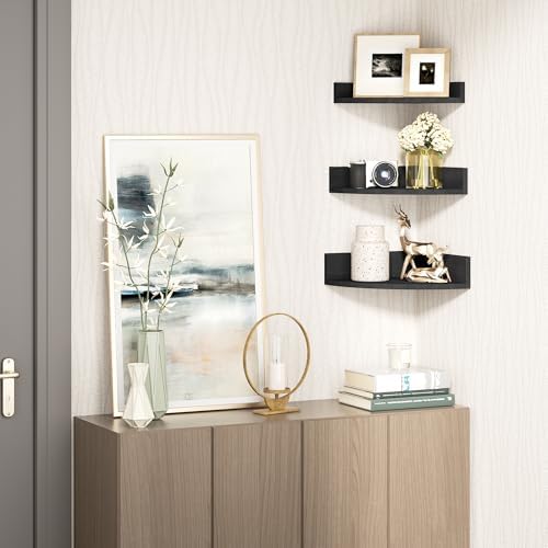 Alsonerbay Wood Corner Floating Shelves - Image 2