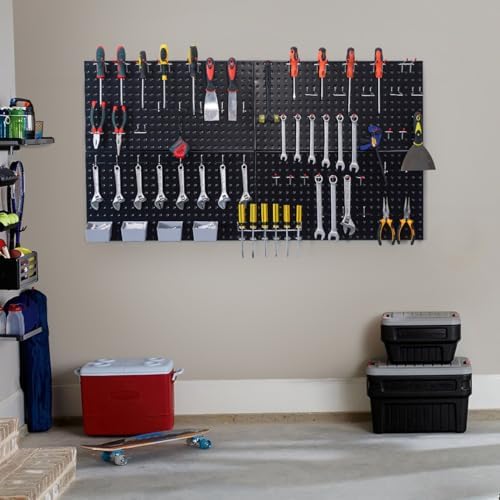 Pegboard Smith 48x24 inch Black Metal Pegboard Kit - Image 5