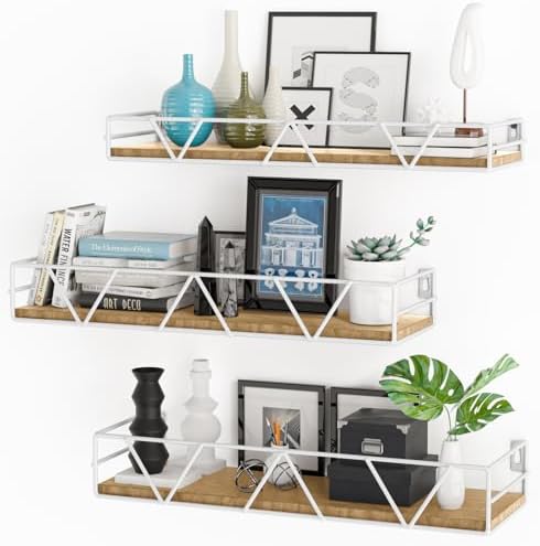 Floating Shelves Set of 3, Wood Wall Shelf, Farmhouse Shelf by Amoot