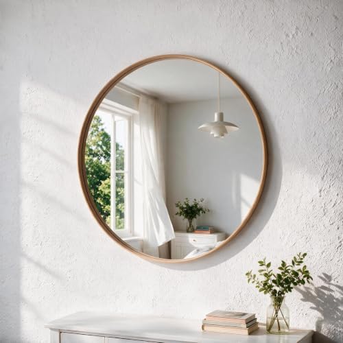 NEWBULIG 24-Inch Round Wall Mirror, Bathroom Wall Circle Mirror by NEWBULIG