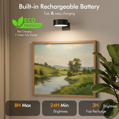 Picture Lights for Wall, Rechargeable Battery Wireless Poster Lights - Image 4