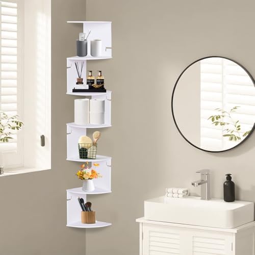 ShellKingdom Corner Shelf Wall Mount, 7 Tier Corner Bookshelf, Floating Display - Image 7