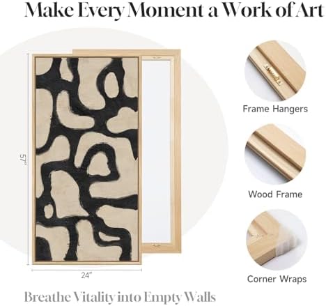 Large Framed Modern Abstract Horizontal Wall Art - Image 6