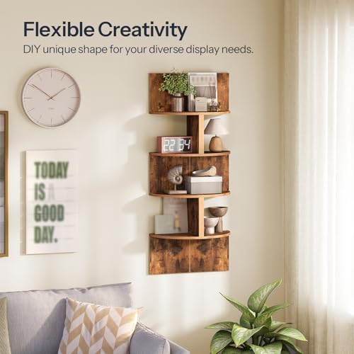 HOOBRO Corner Shelf Wall-Mounted, 4-Tier Corner Bookshelves Floating Shelf - Image 4
