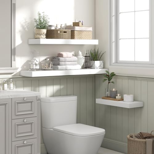 Heimlove Floating Shelves 55.1" W x 10.3" D White Set of 2 - Image 2