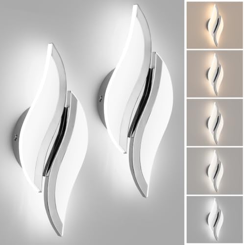 CANEOE Modern LED Wall Sconce Set of 2, 5CCT Dimmable Wall Light by CANEOE