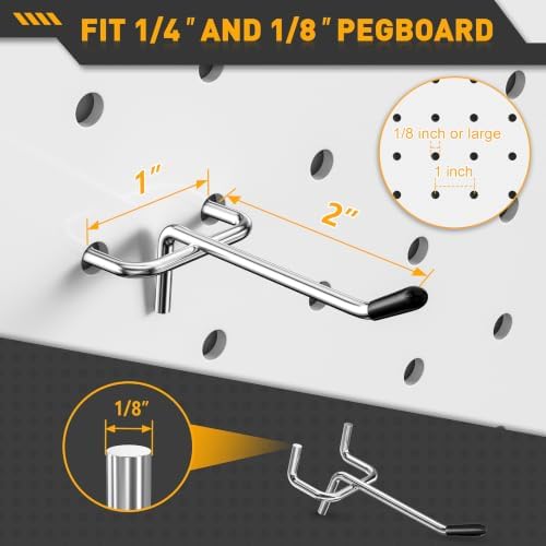 50 Pack 2 Inch Pegboard Hooks, Peg Board Organizer Accessories - Image 2
