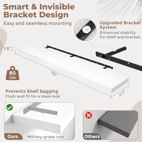 72 Inch Floating Shelves for Wall - Image 4