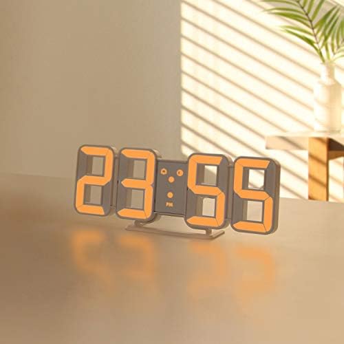 mooas 3D Pure mini Orange LED Clock, 8.5" Multi-Function, Wall/Table by mooas