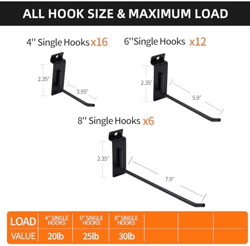 Slatwall Accessories Heavy Duty Garage Hooks Slatwall Panel Hooks Slat Wall - Image 4
