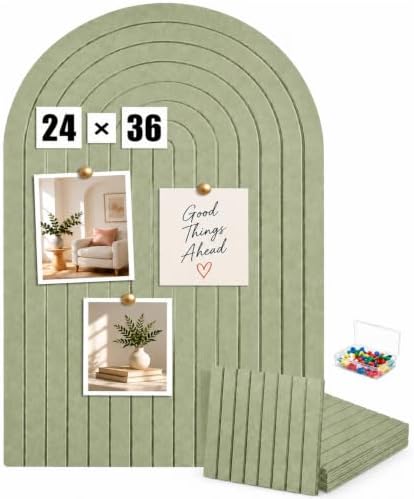 Large Arched Felt Bulletin Board, Sized 36" x 24" by Unknown