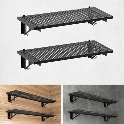 YOLENY 2Pack 2x3FT Heavy Duty Garage Wall Shelving, 500 lbs Load Capacity by YOLENY