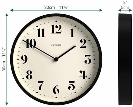 NEWGATE® Number Four Theatre wall Clock | Modern Round Clock | 12" | Black | - Image 3