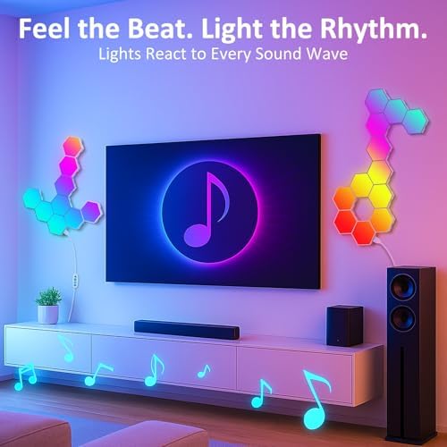 12 Pack Hexagon LED Wall Light Panels – RGB Smart Lights - Image 2