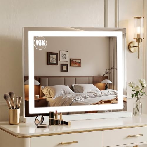 Vanity Mirror with Lights 23"x19", LED Makeup Mirror, 3 Color Lighting Modes by BEAROLVE