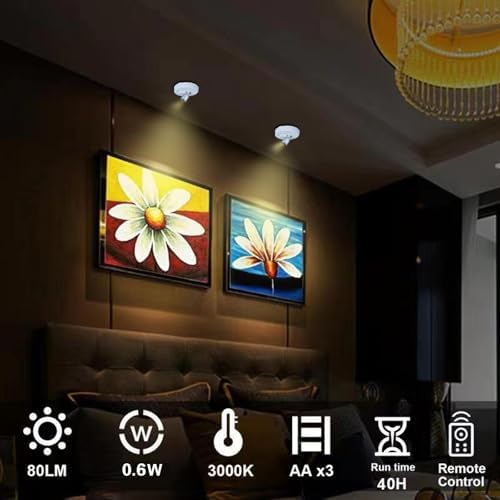 HAMVIDNE Wireless LED Spotlight, Battery Powered Indoor Plant Tree Up Light - Image 5