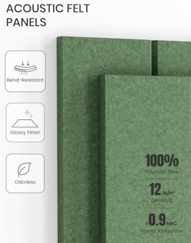 Fluxynara 48" x 36" Large Felt Bulletin Board，Botanical Green - Image 5