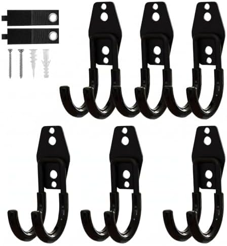 Garage Hooks, 6 Pack Small Round Wall Hooks by CRXCRC