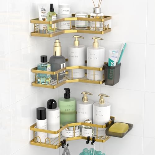 AKTECKE Corner Shower Caddy Bathroom Organizer: Adhesive Shower Rack Bathtub by AKTECKE
