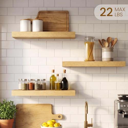 16inch Floating Shelves for Bathroom, 6.7" Deep Wall Shelves - Image 2