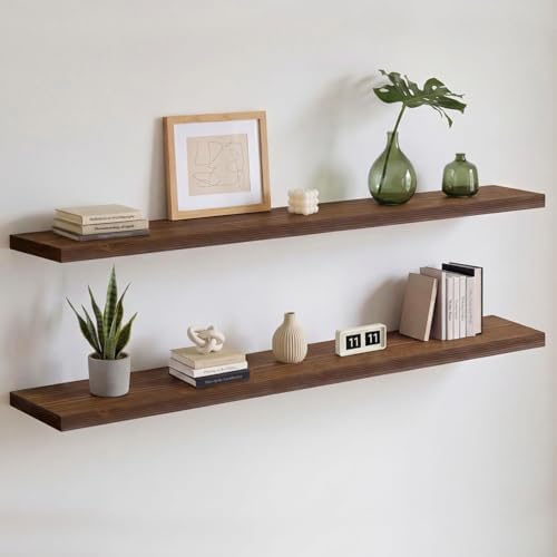 Homeforia 60 Inch Floating Shelves, High-End Solid Pine Wood by Homeforia
