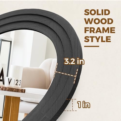 65x22 Arched Full Length Mirror, Solid Wood 3 Layer Frame - Image 4