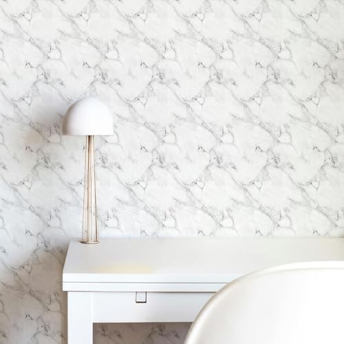 Main Street Peel and Stick Wallpaper Sheets, Carrara Marble - Image 6