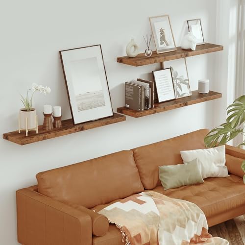 Vivelove Single Floating Shelves 48x10” Set of 1, Rustic Brown - Image 2