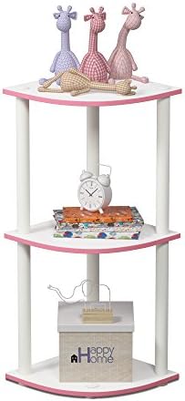 Furinno TURN-N-TUBE Corner Shelf, 3-Tier Corner Bookshelf, Display Storage - Image 5