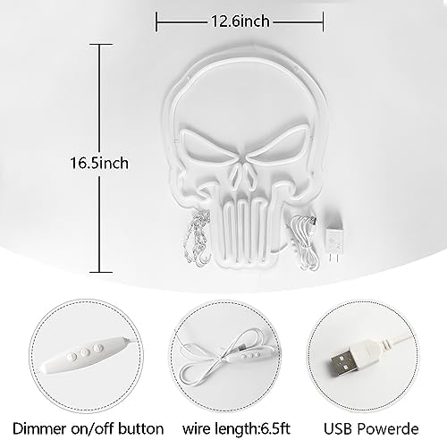 Skull Punisher Neon Signs for Wall Decor Punisher Logo Neon Lights for Bedroom - Image 3