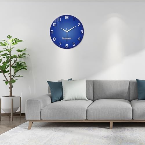 XNM Modren Minimalist Glass Wall Clocks Battery Operated 12 Inch - Image 2