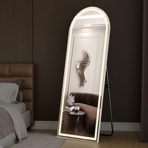 Alpen Arched LED Full Length Mirror, 63x21 Floor Mirror - Image 3