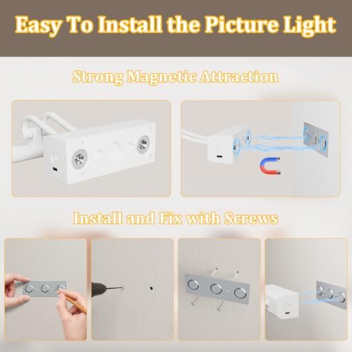 Battery Operated Picture Light for Wall, RF Remote Control - Image 6