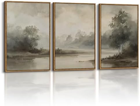 InSimSea Oversized Vintage Landscape Art, River Picture by InSimSeaArt