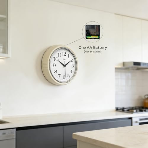 Lily's Home Retro Wall Clock, 9.5 Inch Vintage Design, Silent Non-Ticking - Image 5
