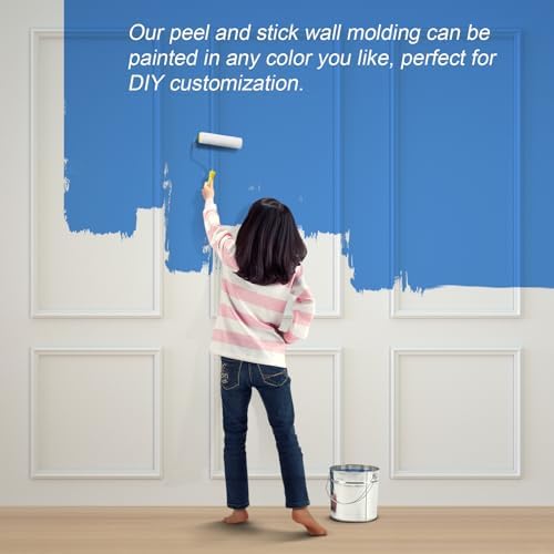 NeatiEase Peel and Stick Wall Molding Kit 6-Frame Pre-Made, Ready-to-Assemble - Image 5