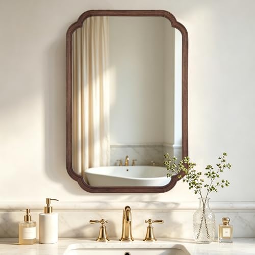 HOMECOOKIN Wood Bathroom Mirror by HOMECOOKIN