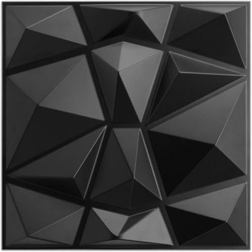 AMIGO 33 Piece 3D Wall Panels Diamond Pattern, High-Strength PVC, Recyclable by Unknown