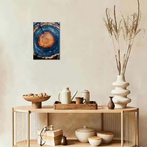 Tree Ring Wall Art Canvas, Modern Nature Decor - Image 3