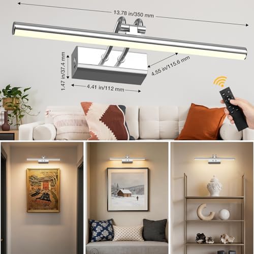 Picture Light, Platinum Silver, Battery Operated, RF Remote Control - Image 3