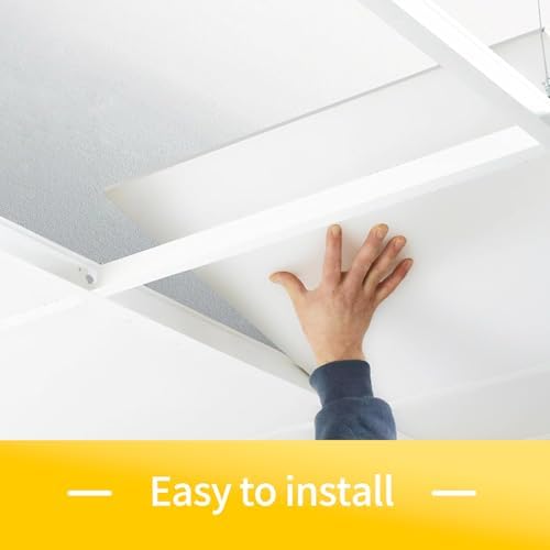 12 PCS 2x4 FT White Ceiling Tiles, 24x48 Inch PVC Waterproof Smooth Drop - Image 5