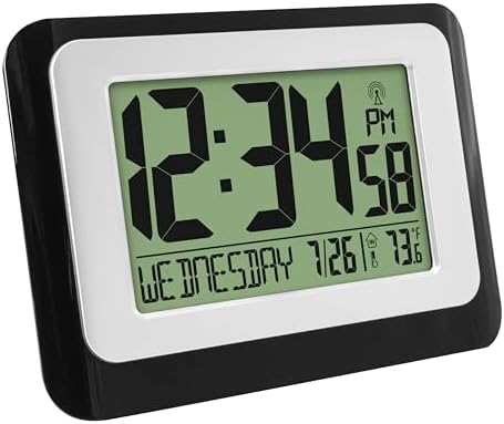 La Crosse Technology W88631 Digital Atomic Black Wall Clock - Image 4