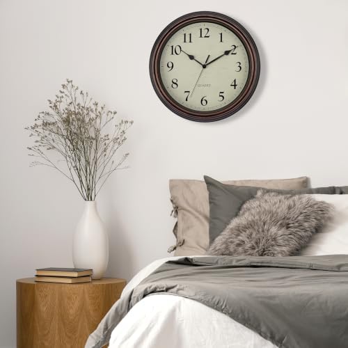 Retro Wall Clock Battery Operated Silent Clock 14" Bronze - Image 6