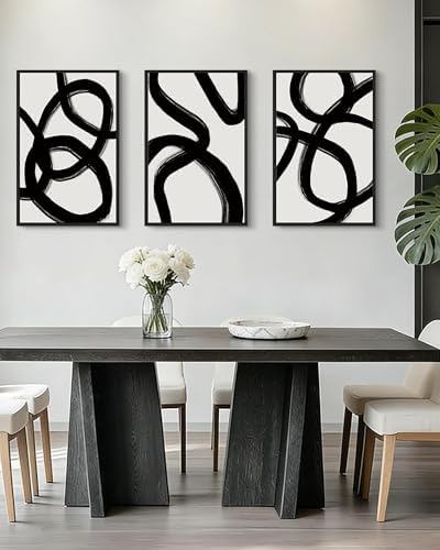 Drsoum Lager 16x24in Black and Gray Abstract Framed Wall Art Decor Duotone - Image 4