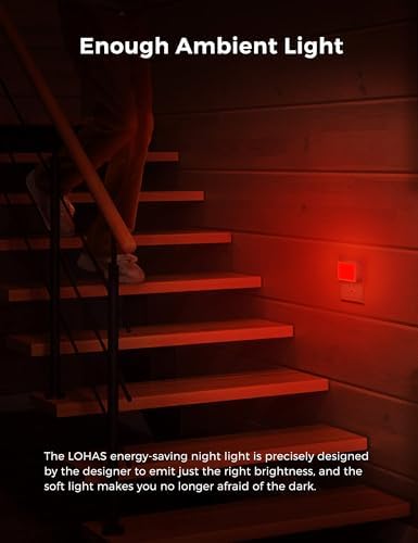 L LOHAS LED Red Night Lights Plug into Wall 2-Pack, Plug in Night Light - Image 4