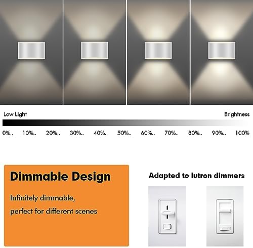 Wall Sconces Set of Two | Modern LED Indoor Wall Lights, Up and Down Wall Mount - Image 5
