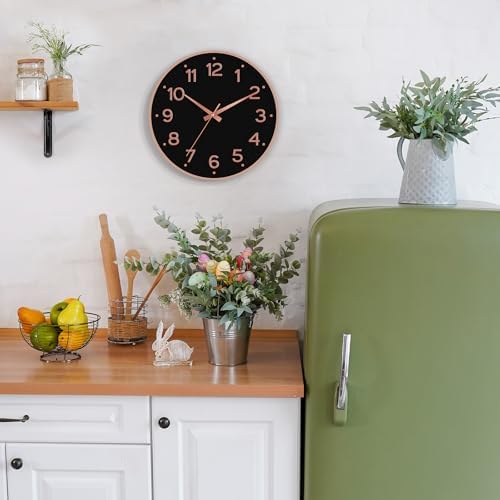Roymnie 8 Inch Wall Clock, Battery Operated Silent Non Ticking Analog - Image 2